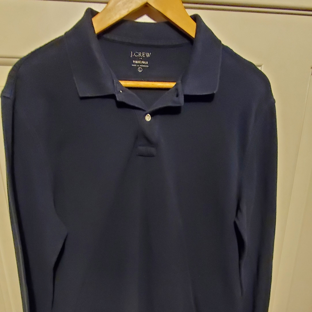 J. Crew Navy Pique Polo Large